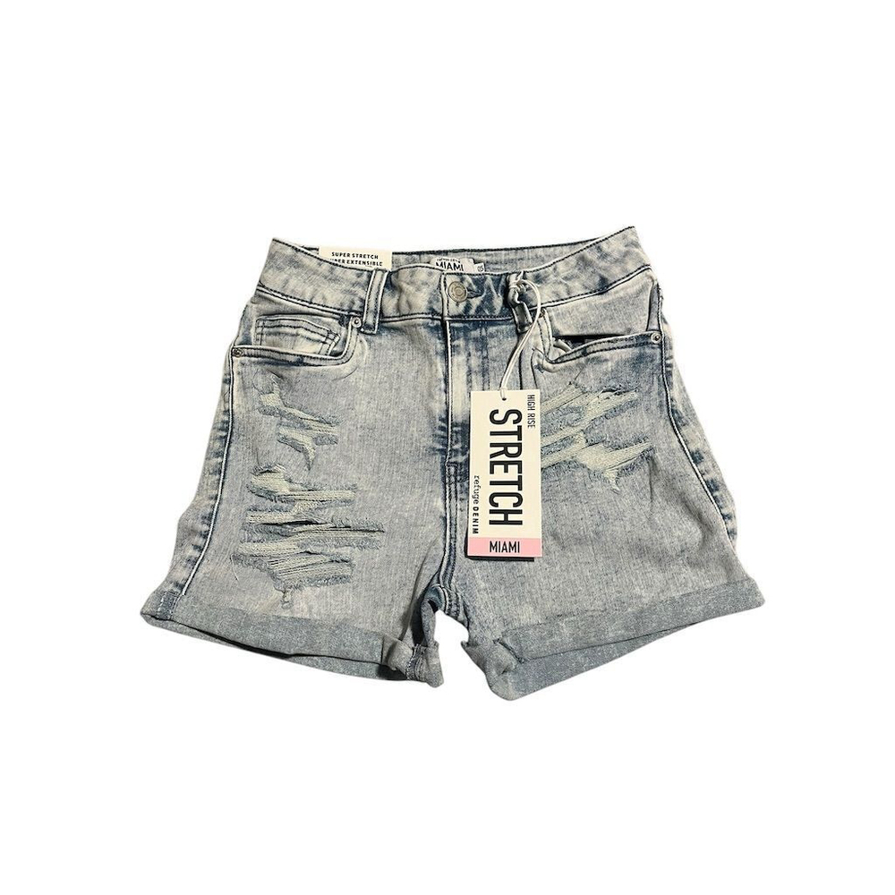 Refuge Cut Off Shorts Women's Size 5 High Rise Denim Blue Stretch